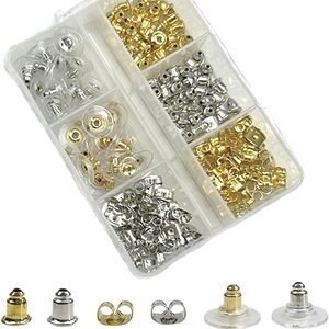 Earring Backs Replacements 6 Styles 170 Pcs, Hypoallergenic Metal, Gold & Silver